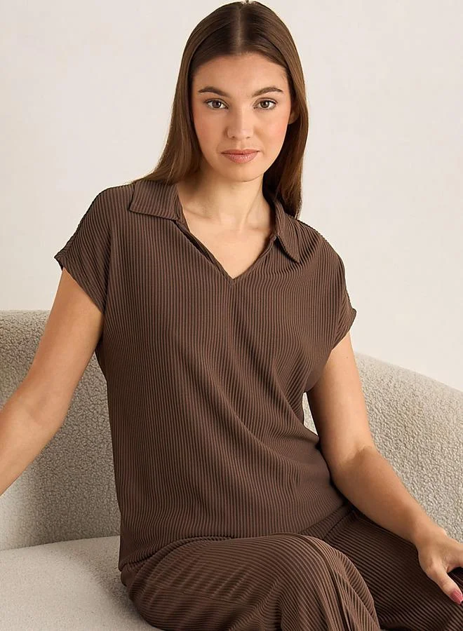 سبلاش فيڤ Textured Knit Top and Bottom Co-ord set